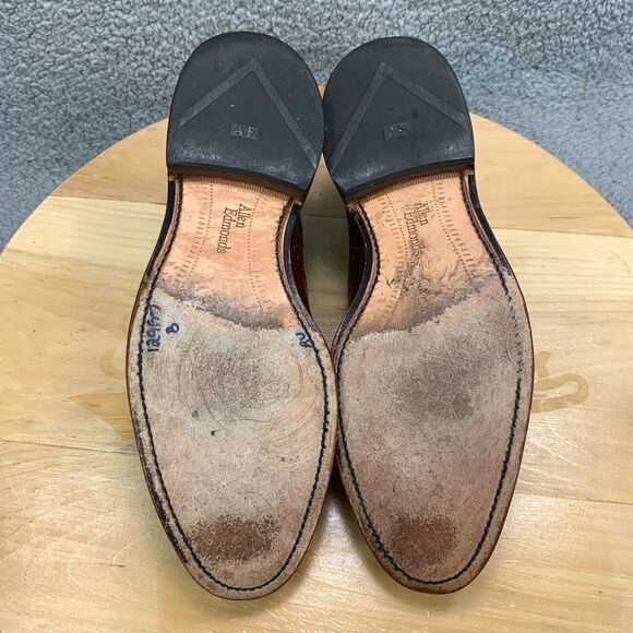 Allen Edmonds McClain Mens Size 9 Shoes Leather Wingtip Brogue Oxfords Brown - Picture 8 of 9